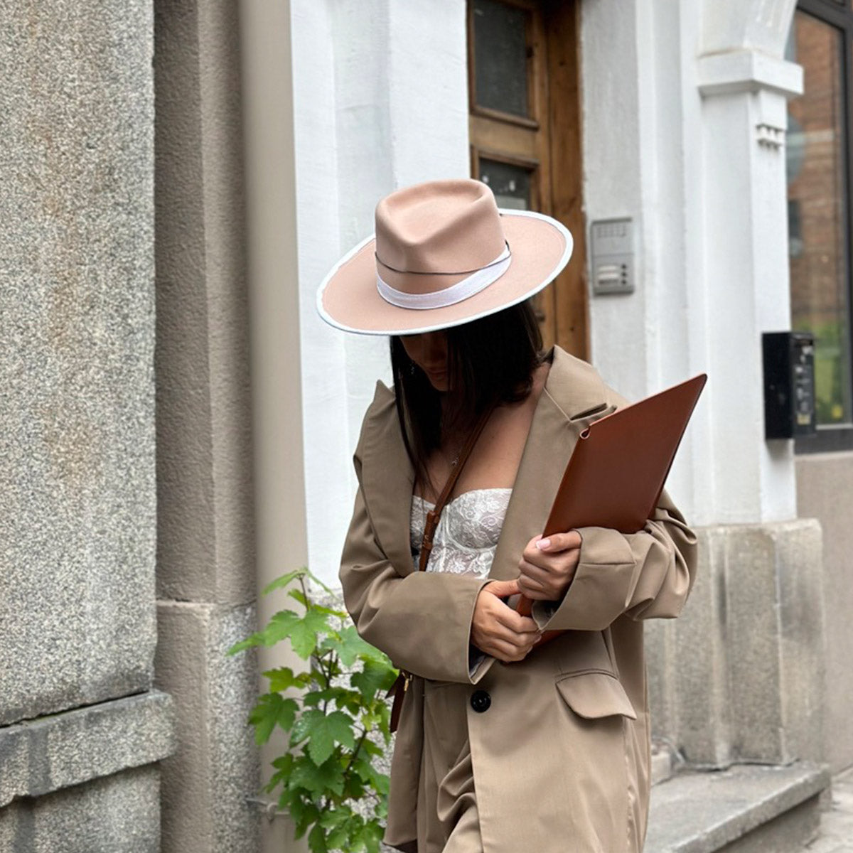 Romantic fedora hat LADY PEARL