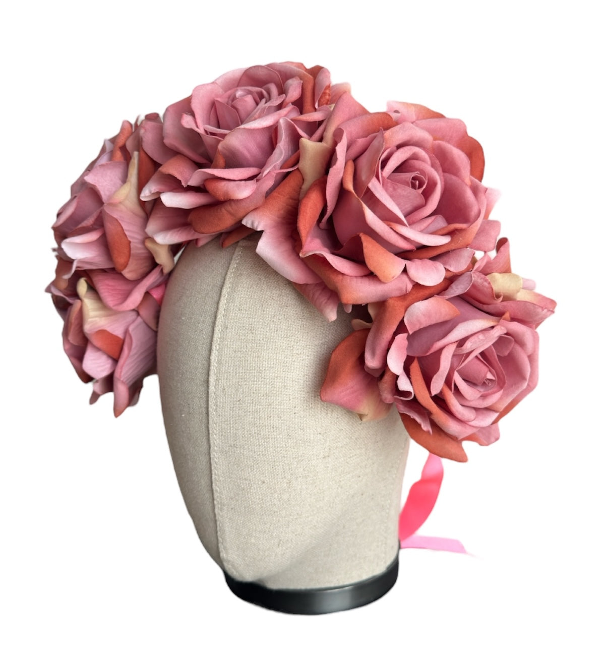 Tiara with dark pink roses ROSES VII