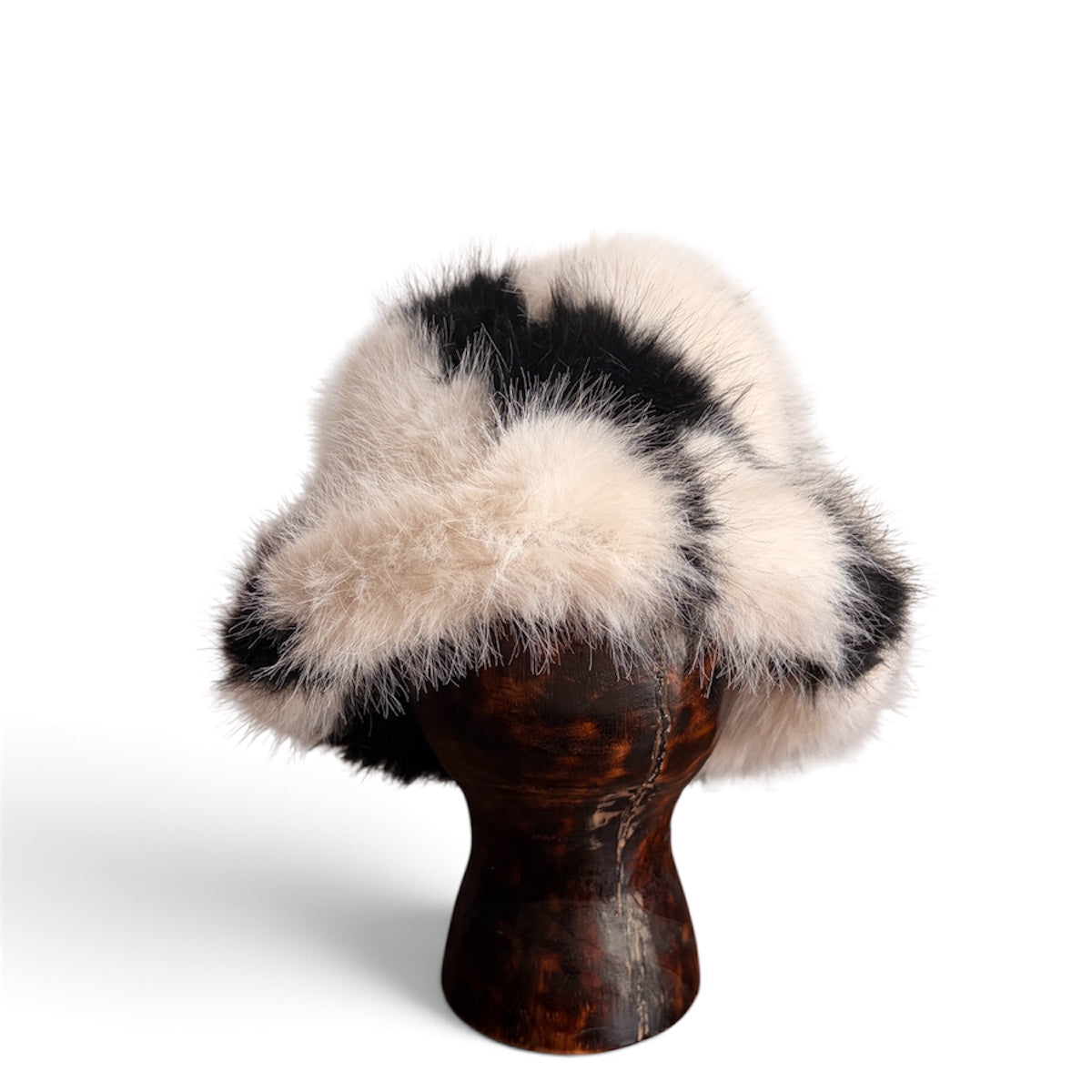 Josephine black and ivory sculptural hat, back view