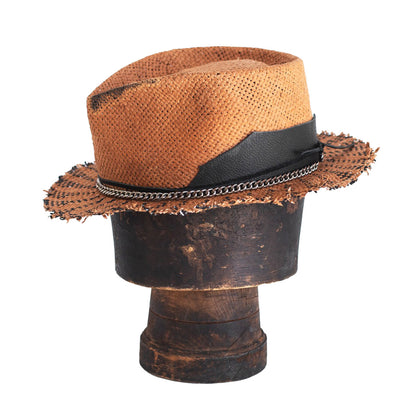 Brown-black paper straw hat BURNET’S BO