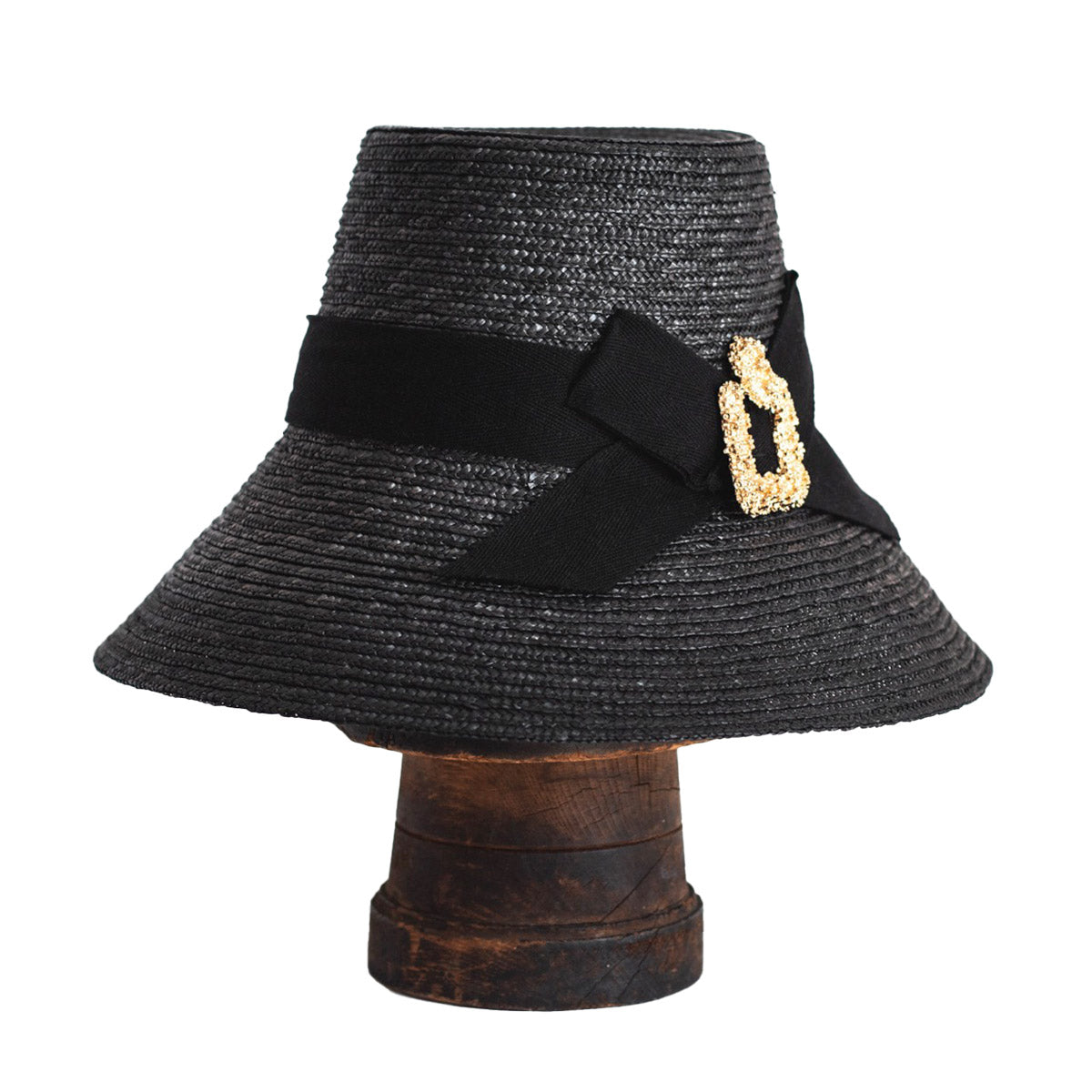 Sophisticated black straw hat CARRY