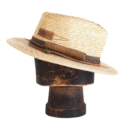Summer hat with leather CUBA LIN