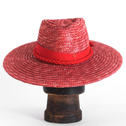 Fedora summer hat RED SHELL